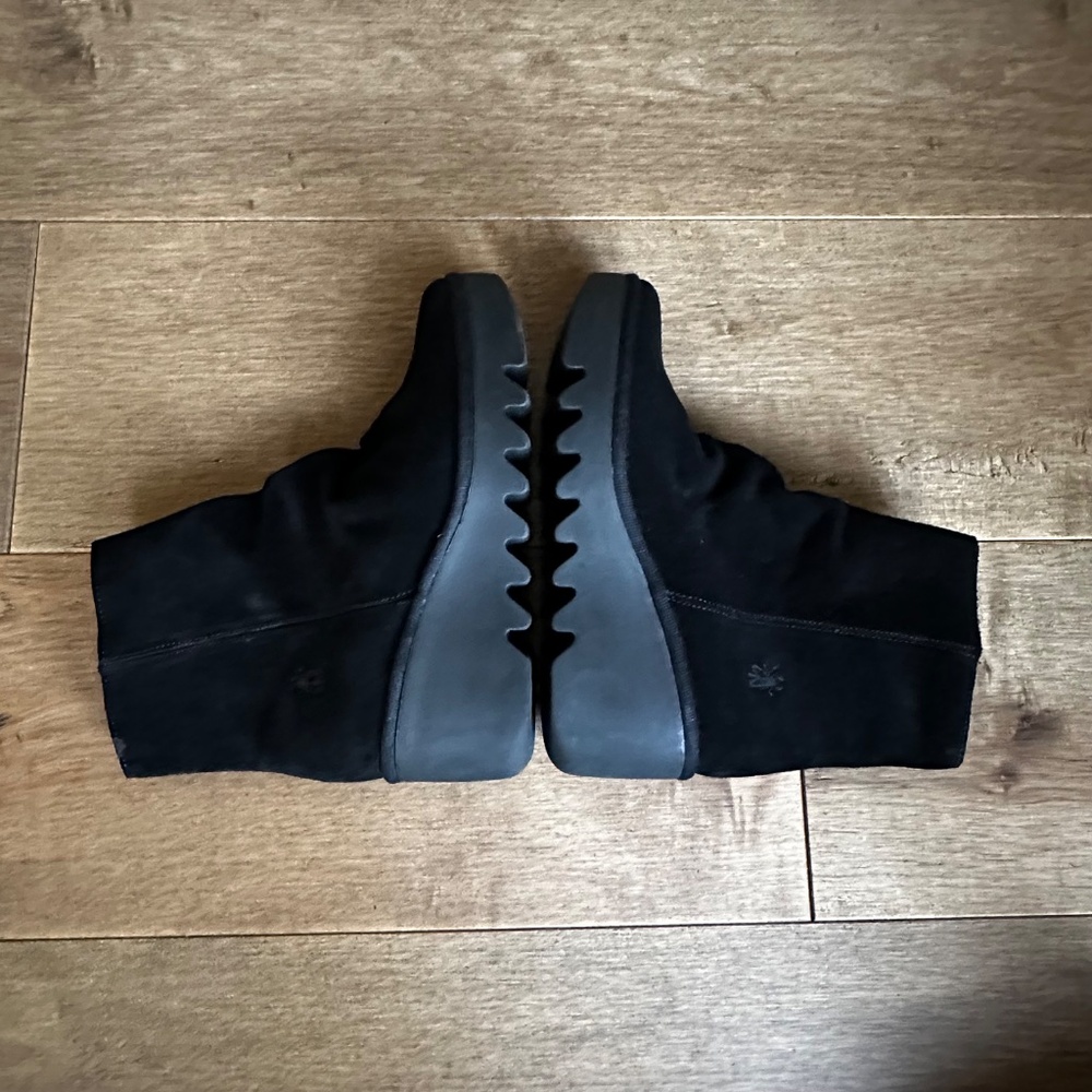 FLY London Baan Boots BAAN538FLY Black Oil Suede Wedge Ankle Boots Womens Sz 37 - Picture 5 of 7
